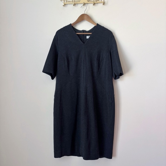 MM LaFleur Heidi Dress +1 1X Ponte Knit Sheath Grey - Picture 1 of 9